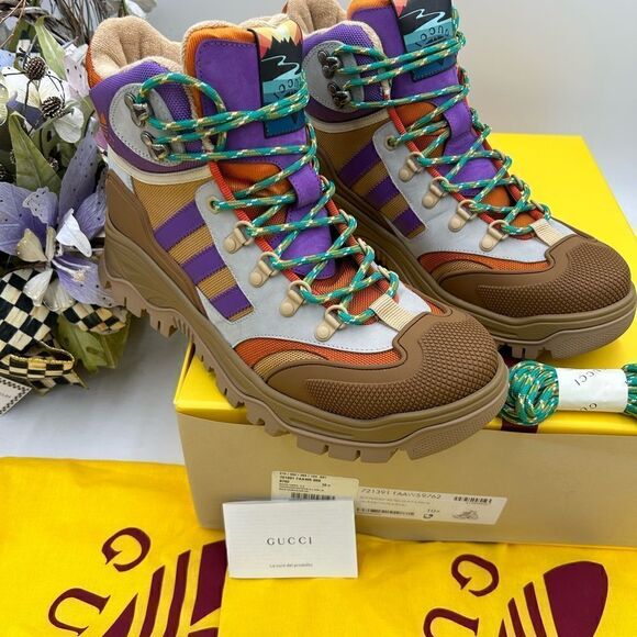 Men’s Gucci x Addias lace up boots size 10.5 made in  Italy - Picture 4 of 10